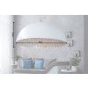 Moderní závěsná lampa Glow 70cm bílo stříbrná