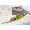 Moderní dekorační mísa na ovoce Leaf 80-15cm stříbrná