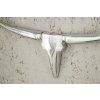 Extravagantní dekorační lebka Bull 75cm stříbrná