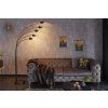 Moderní stojací lampa Five Lights 205cm černo/zlatá