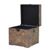 Stylová krychlová truhla Effect Wood 49cm