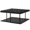 Moderní konferenční stolek Black Marble 81cm čtvercový