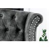 Luxusní šedé Chesterfield křeslo ušák