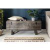 Dřevěná lavice/stolek s úložným prostorem Loft Mango 115cm šedá