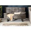 Dřevěná lavice/stolek s úložným prostorem Loft Mango 115cm šedá