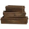Rustikální dřevěné truhlíky Rustic Wood sada 3ks 66cm