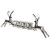 Stylový vánoční svícen Reindeer 59cm stříbrný nikl/sklo