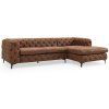 Luxusní rohová chesterfield sedačka Modern Barock 275cm hnědá