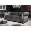 Luxusní sedačka Chesterfield 205 cm šedý samet