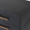 Stylový noční stolek Black&Brass 61cm černý z masivu
