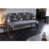 Dizajnová čalúnená lavica Flower 130cm sivý zamat