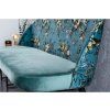 Designová čalouněná lavice Flower 130cm tyrkys samet