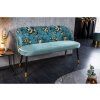 Designová čalouněná lavice Flower 130cm tyrkys samet