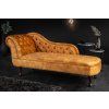 Luxusní lenoška Chesterfield žlutý samet 170cm