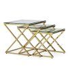 Luxusní set tří příručních stolků Lincoln Art-Deco styl