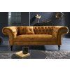 Luxusní chesterfield sedačka CONTESSA 225cm žlutá samet