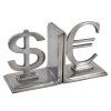 Stylové zarážky na knihy DOLLAR-EURO hliník