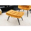 Designová retro podnožka Scandinavia žlutá samet
