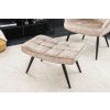 Designová retro podnožka Scandinavia krémová samet