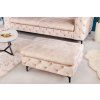 Luxusní šampaň sametový taburet Chesterfield