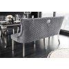 Luxusní chesterfield lavice Modern Barock Royal 165cm šedá samet