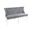 Luxusní chesterfield lavice Modern Barock Royal 165cm šedá samet