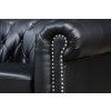 Luxusní křeslo Chesterfield černá ekokůže