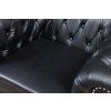 Luxusní křeslo Chesterfield černá ekokůže