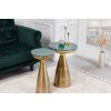 Odkládací stolek Green Marble 30 cm elegantní mramorová deska zlatý rám