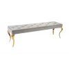 Luxusní čalouněná lavice Gold Modern Barock 170cm šedá samet