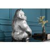 Stylová kovová socha Gorilla Kong 43cm stříbrná