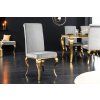 Luxusní jídelní židle Modern Barock Gold šedá samet