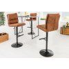 Designová barová židle Comfort hnědá 100-121cm mikrovlákno