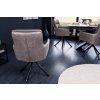 Designová otočná židle Big Gina taupe kožená