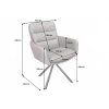 Designová otočná židle Big Gina taupe kožená