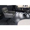 Designová otočná židle Big Gina šedá kožená
