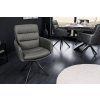 Designová otočná židle Big Gina šedá kožená