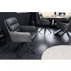 Designová otočná židle Big Gina antracit kožená