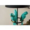 Designová stolní lampa Parrots 75cm černá-tyrkys