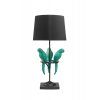 Designová stolní lampa Parrots 75cm černá-tyrkys