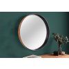 Kulaté nástěnné zrcadlo Astor 70cm dub/černé