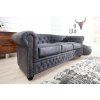 Designová sedačka Chesterfield 200 cm vintage šedá