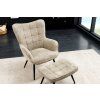 Designové retro křeslo Scandinavia Teddy greige