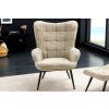 Designové retro křeslo Scandinavia Teddy greige