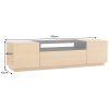Designový TV stolek Syrakus 160 cm v černo-dřevěném provedení